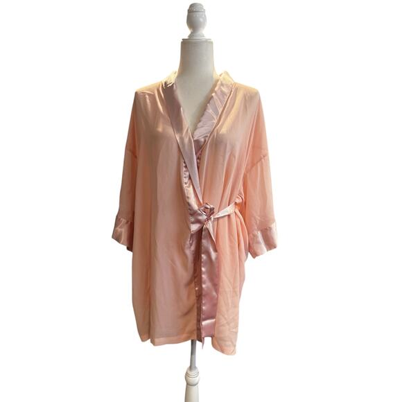 VICTORIA'S SECRET Gold Label Petal Pink Kimono Robe One Size Fits All - Picture 2 of 6
